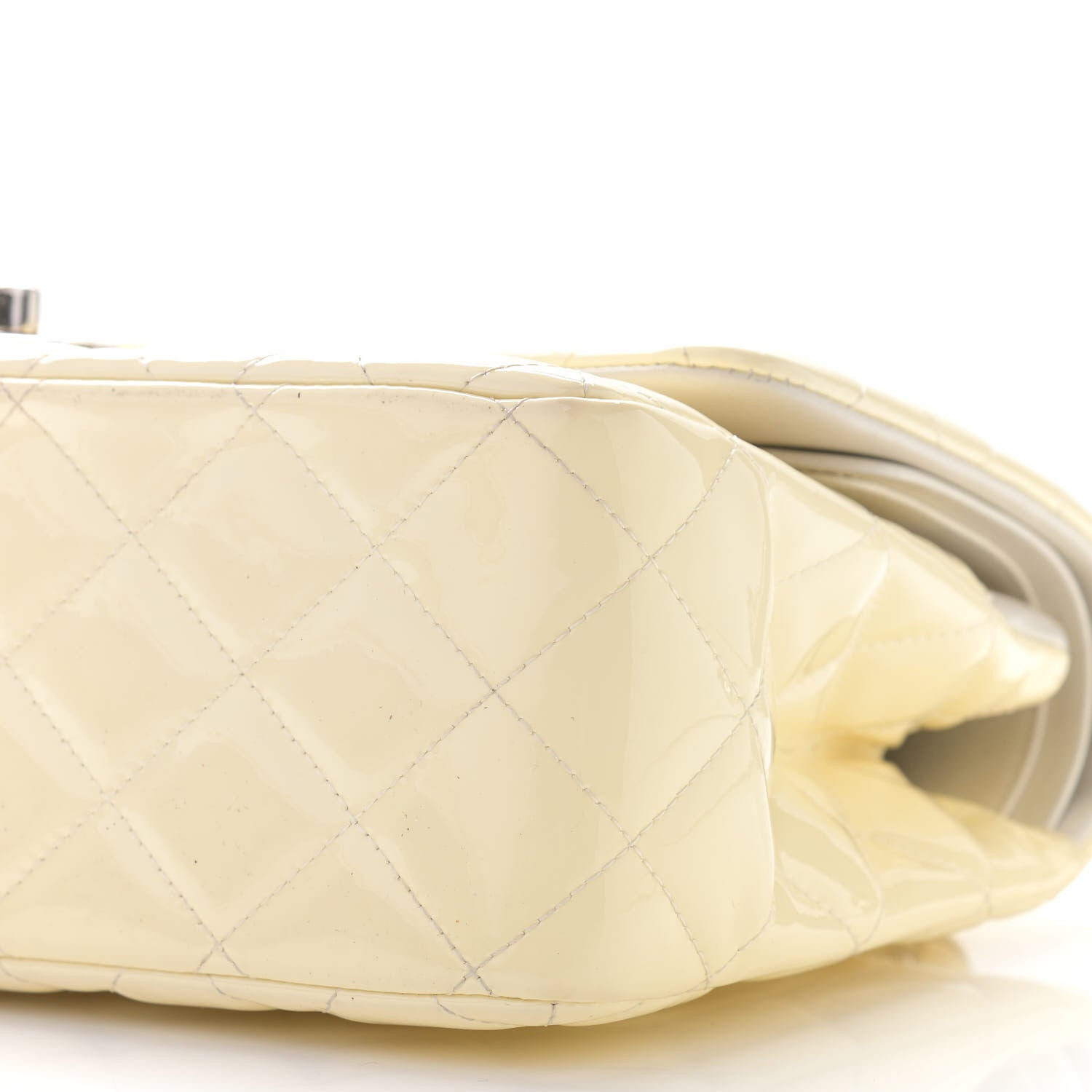 Chanel Patent Quilted Jumbo Double Flap Pearl 9 of 17