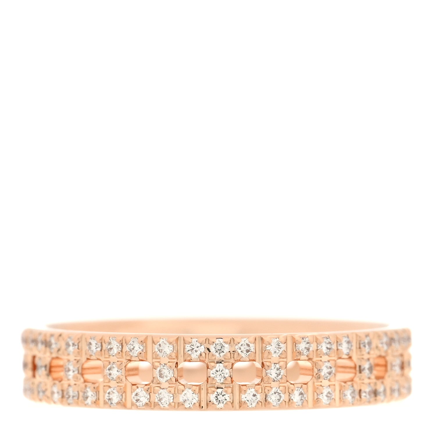 Tiffany 18K Rose Gold Diamond Narrow T True Band Ring 47 4 1 of 5