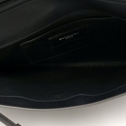 Saint Laurent Metallic Calfskin Manhattan Chain Clutch Metal Argento 5 of 9