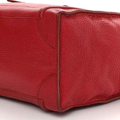 Celine Drummed Calfskin Mini Luggage Coquelicot 9 of 11