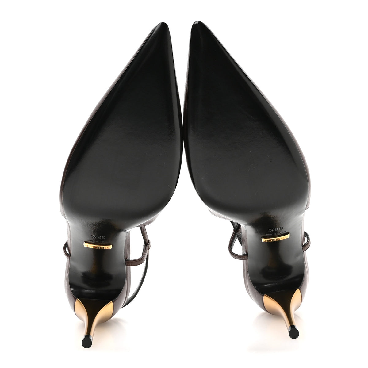 Calfskin Slingback Pumps 38.5 Dark Brown