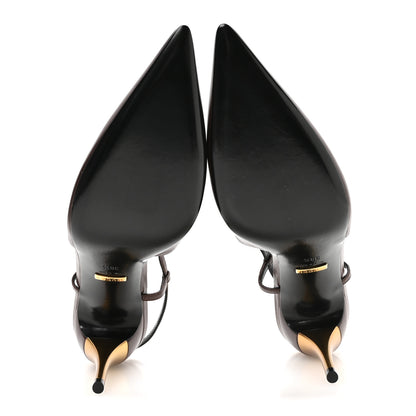 Gucci Calfskin Slingback Pumps 38.5 Dark Brown 6 of 9