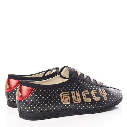 Gucci X SEGA Calfskin GUCCY Stars Mens Falacer Sneakers 9 Black 4 of 10