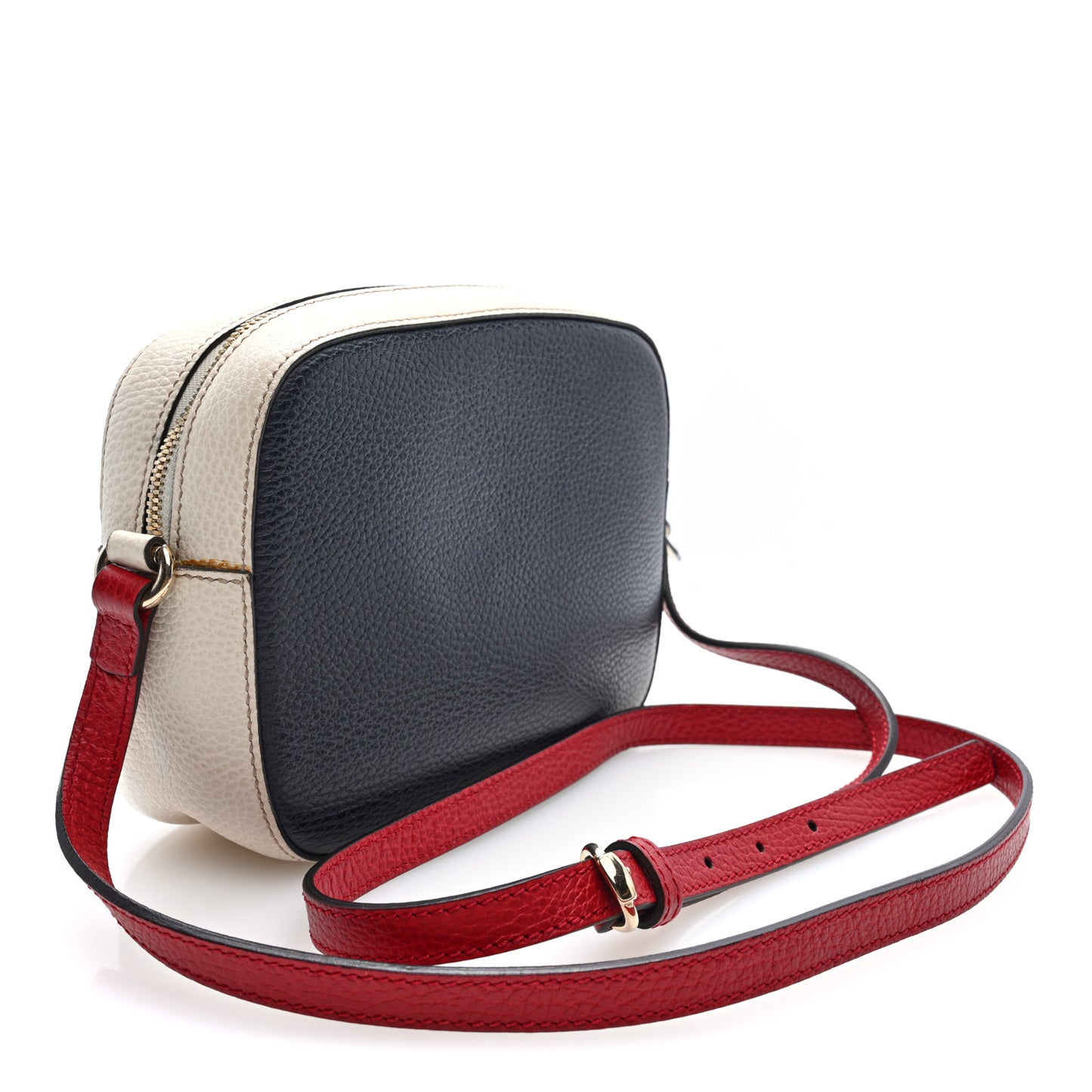 Dollar Calfskin Small Soho Disco Bag Blue Hibiscus Red Mystic White