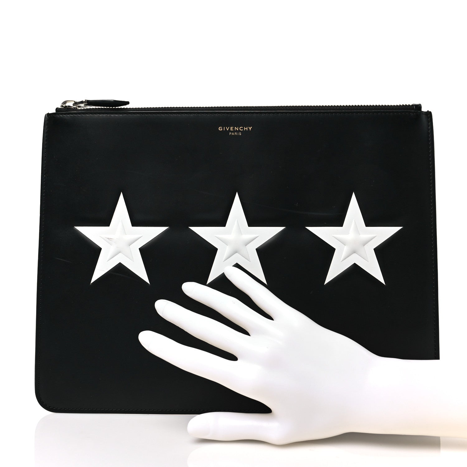 Givenchy Smooth Calfskin Medium Star Pouch Black 2 of 8