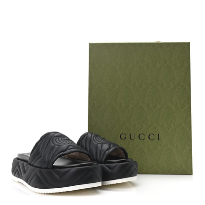 Gucci Nylon Cora Matelasse Angelina Platform 55mm Slide Sandals 40 Black 10 of 10