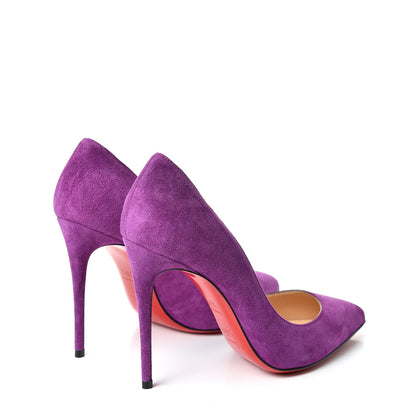 Christian Louboutin Veau Velours Pigalle Follies 100 Pumps 35.5 Cassis 4 of 10