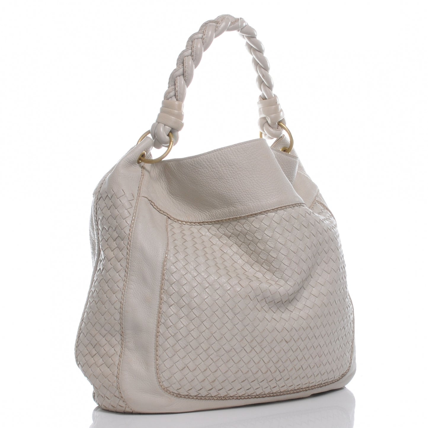 Cervo Intrecciato Shoulder Bag Pergamena