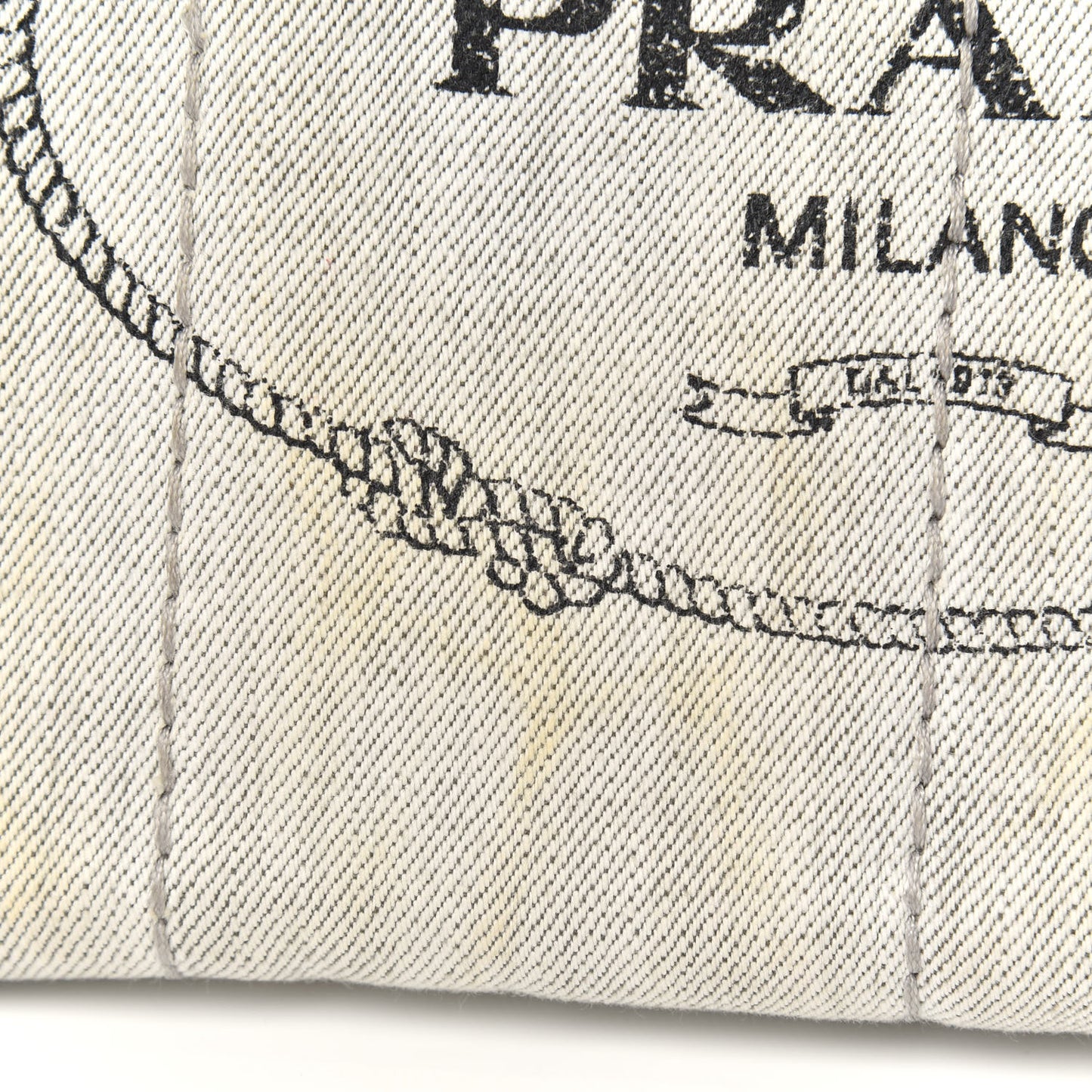 Denim Small Logo Tote Bianco
