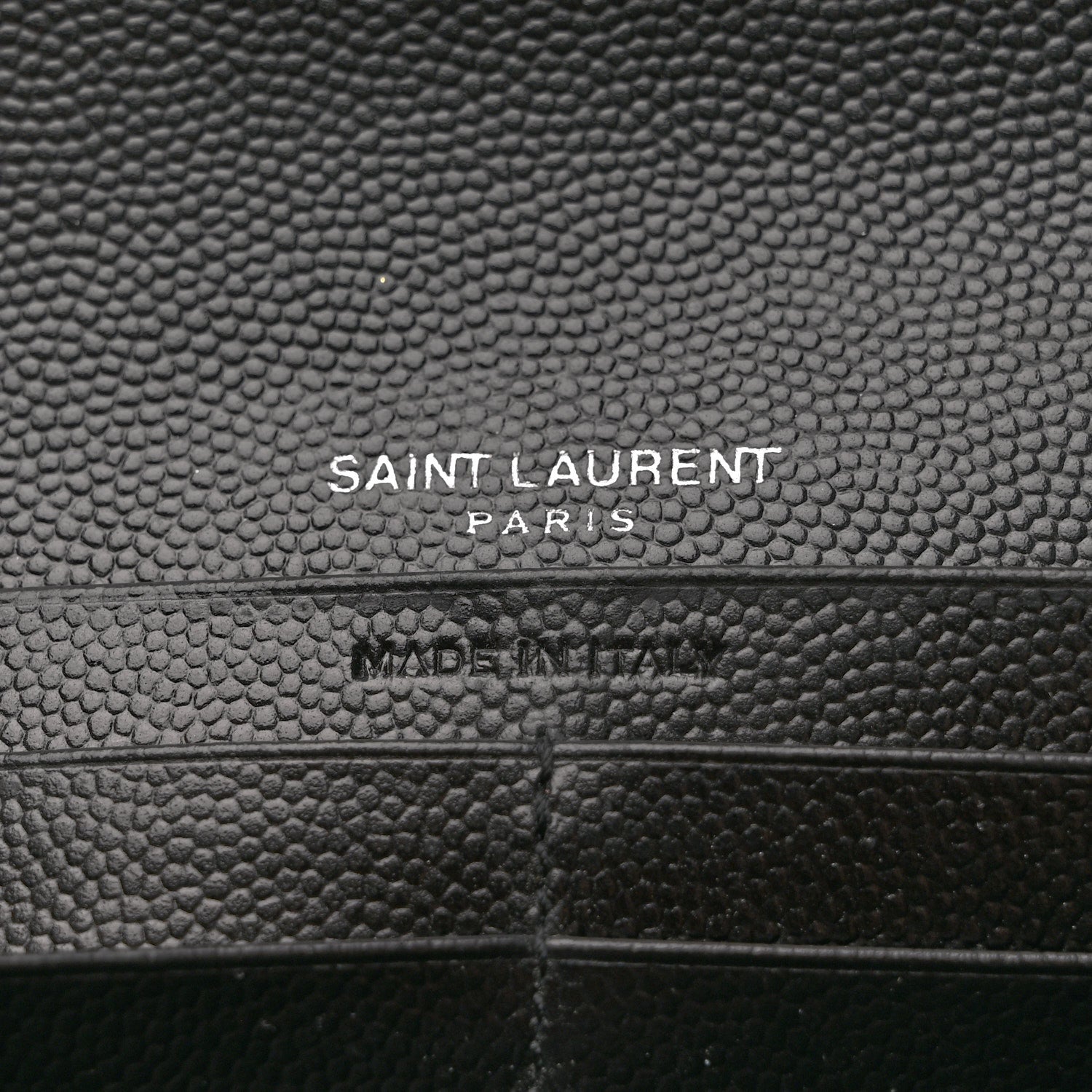 Saint Laurent Grain De Poudre Matelasse Chevron Monogram Flap Wallet Black 6 of 9