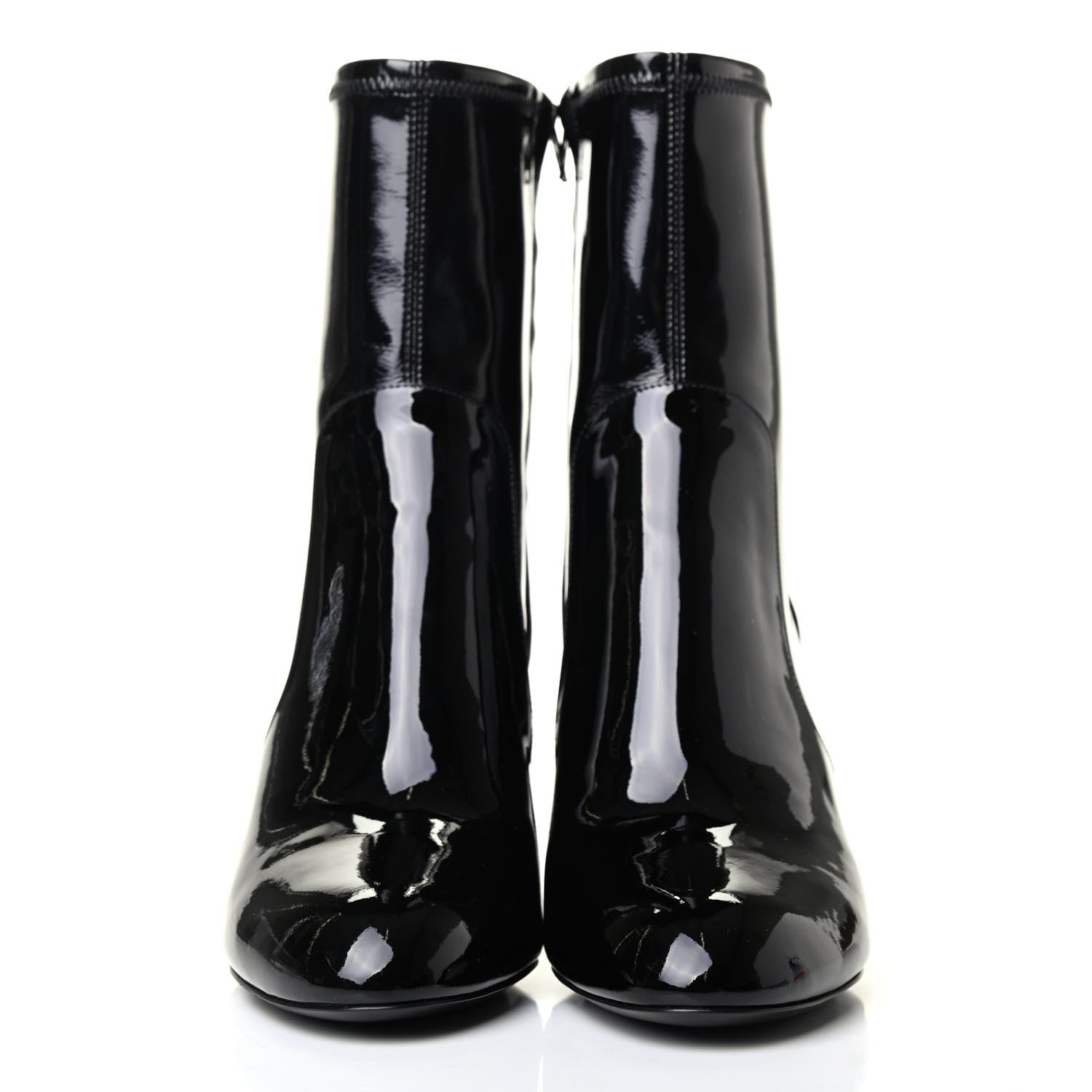 Louis Vuitton Patent Silhouette Ankle Boots 38.5 Black 2 of 9