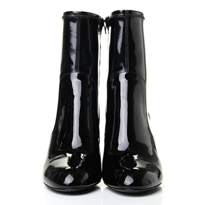Louis Vuitton Patent Silhouette Ankle Boots 38.5 Black 2 of 9