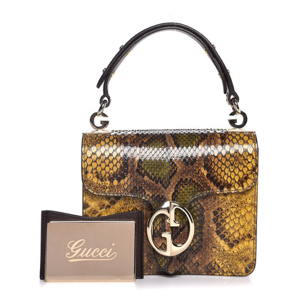 Gucci Python Small 1973 Top Handle Bag Yellow 1 of 8