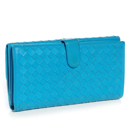 Bottega Veneta Nappa Intrecciato Continental Flap Wallet Turquoise 3 of 8