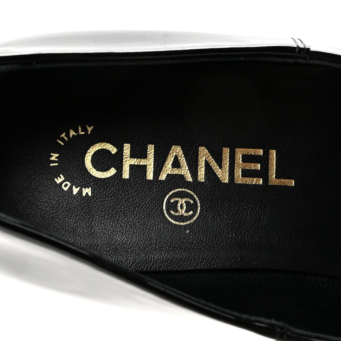 Patent Calfskin Moccasin Loafers 36 Black