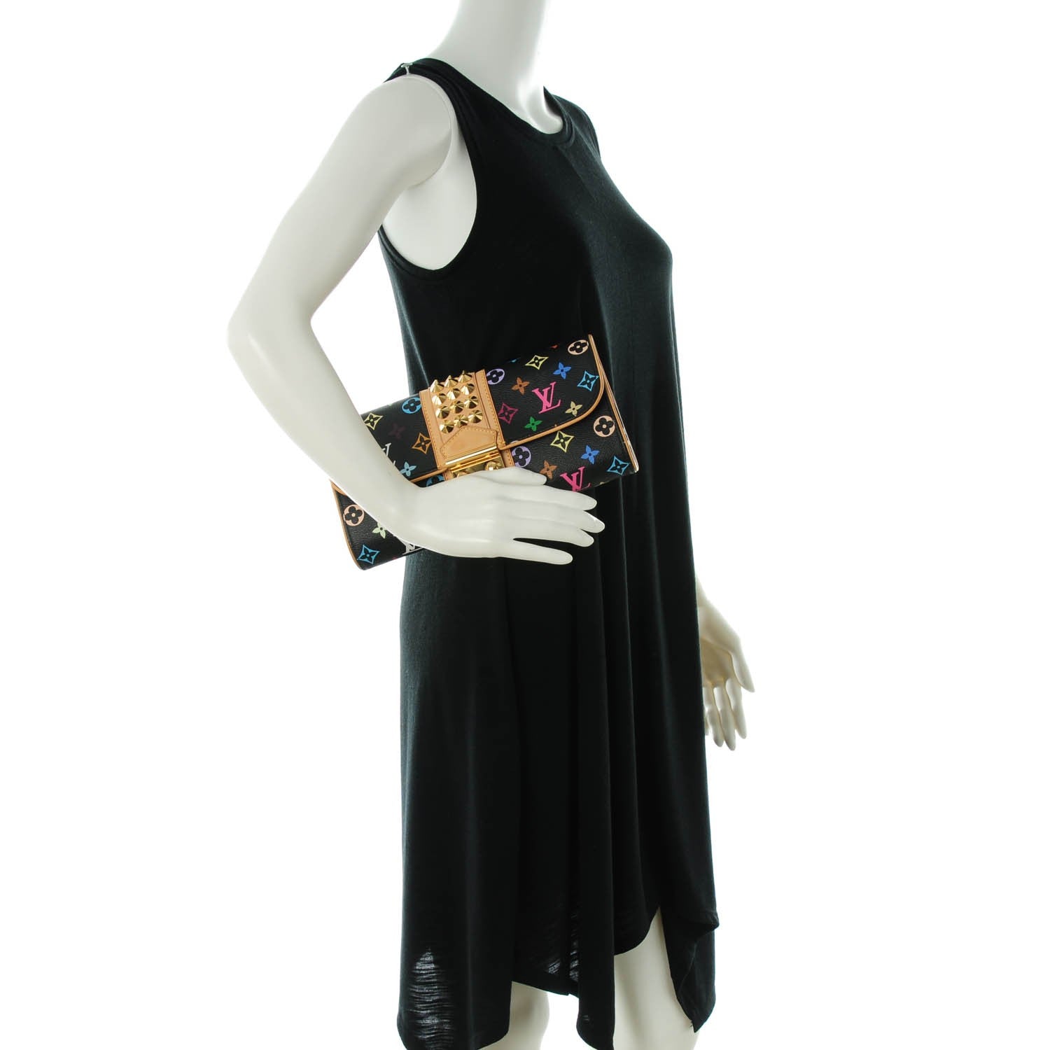 Louis Vuitton Monogram Multicolor Courtney Clutch Black 2 of 7