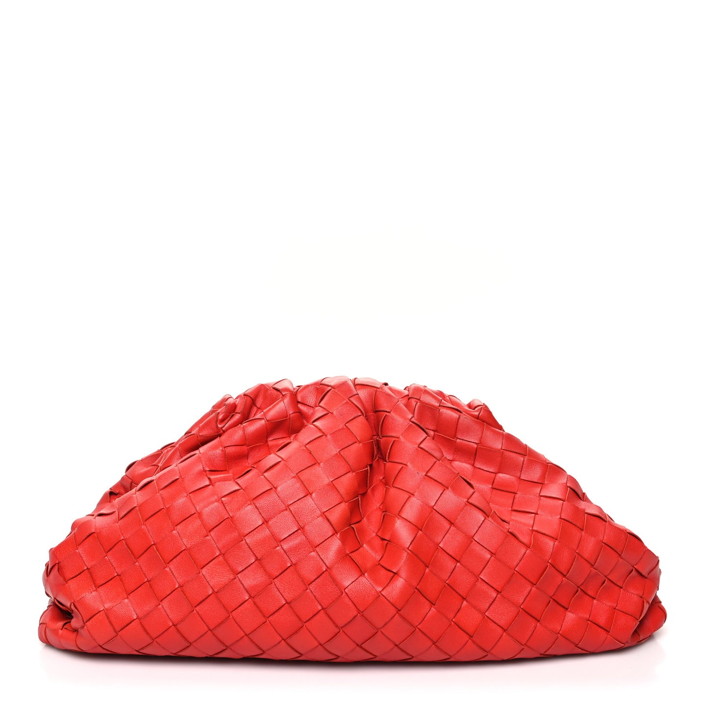 Nappa Maxi Intrecciato The Pouch Oversized Clutch Bright Red