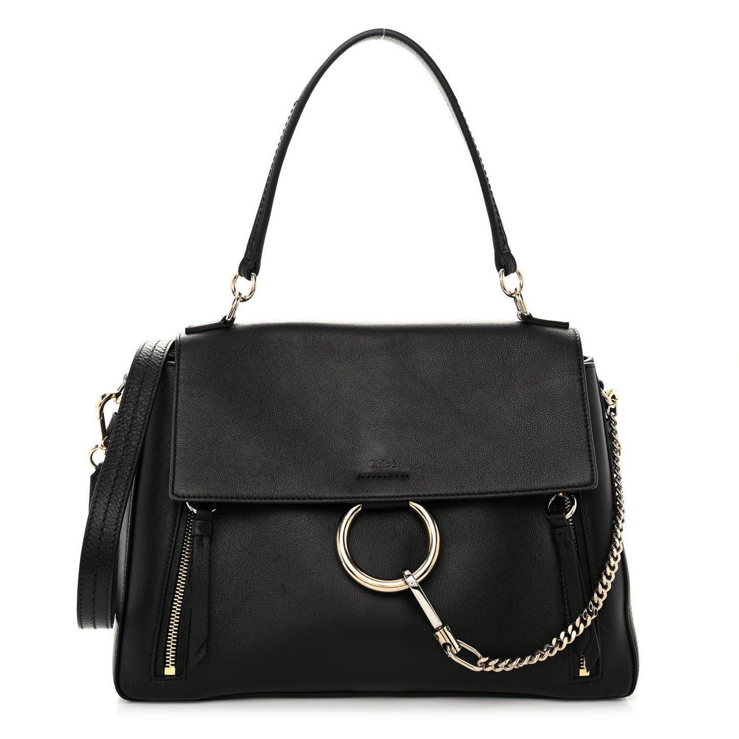 Calfskin Small Faye Day Shoulder Bag Black