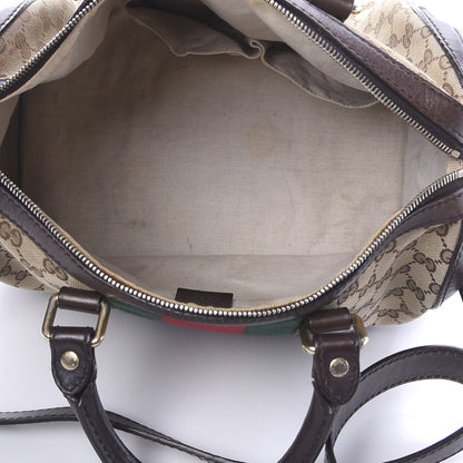 Gucci Monogram Vintage Web Medium Boston Dark Brown 4 of 23