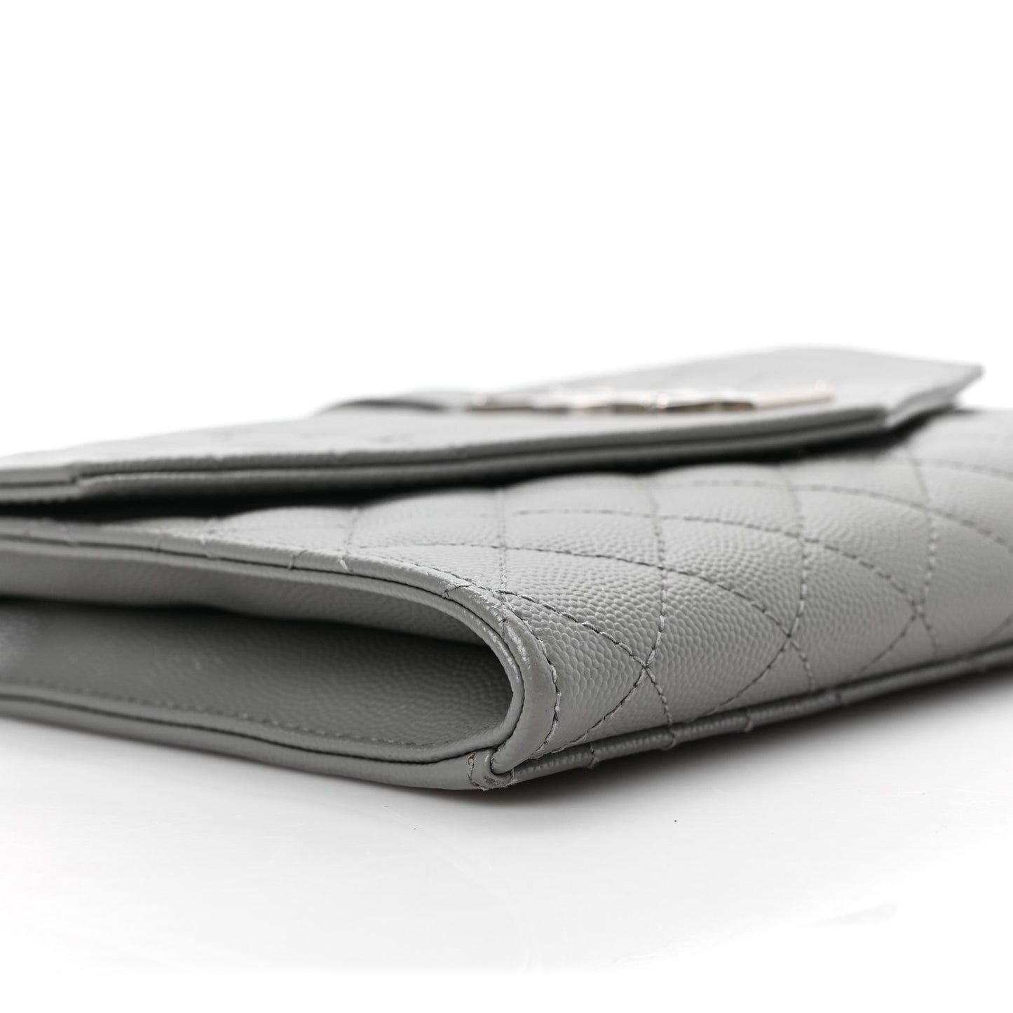 Grain De Poudre Textured Mixed Matelasse Triquilt Monogram Clutch Storm