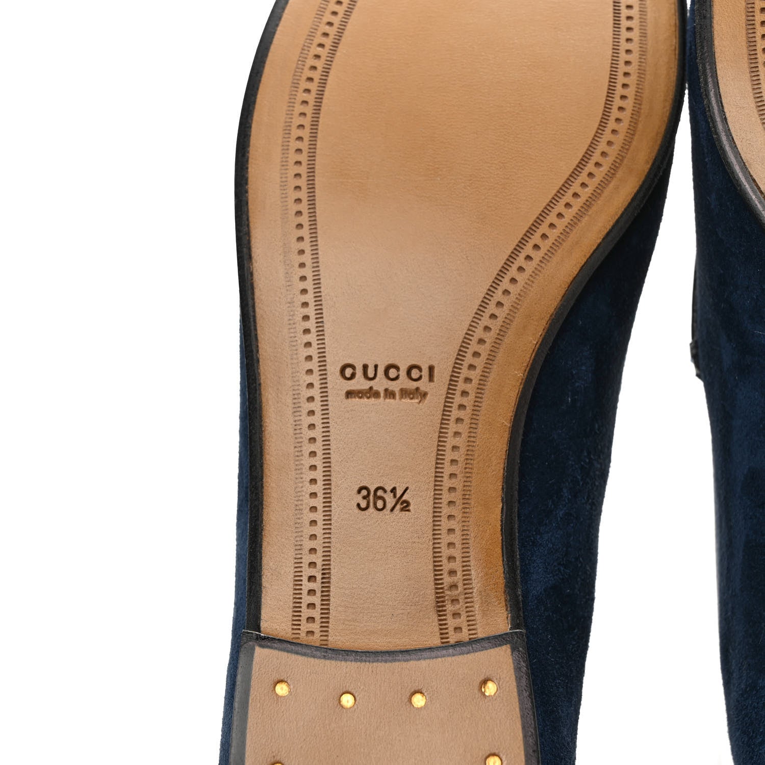 Gucci Suede Horsebit Womens Jordaan Loafers 36.5 Blue 6 of 9