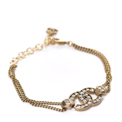 Chanel Crystal CC Chain Bracelet Gold 1 of 5