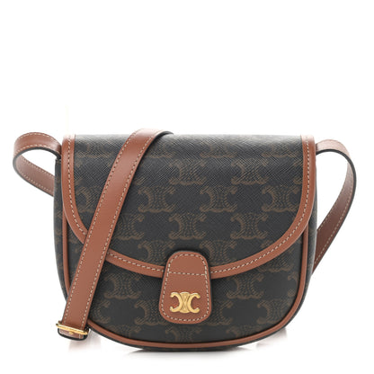 Celine Canvas Calfskin Triomphe Mini Besace Tan 1 of 11
