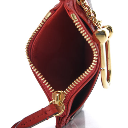 Gucci GG Supreme Monogram Apple Key Coin Case Card Holder Beige Multicolor Lobster Red 5 of 7