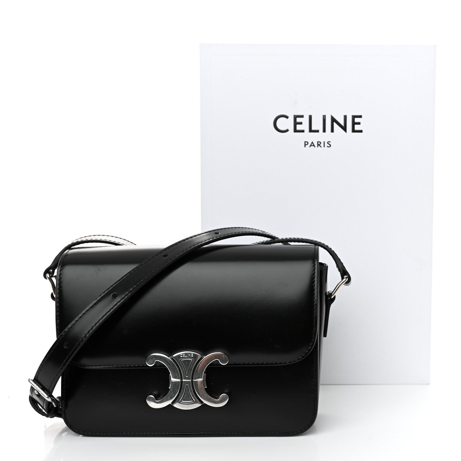 Celine Shiny Calfskin Teen Triomphe Black 13 of 13