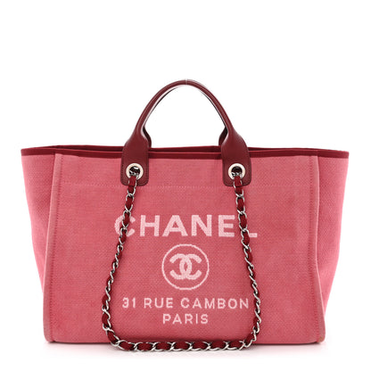 Chanel Canvas Medium Deauville Tote Red 1 of 11