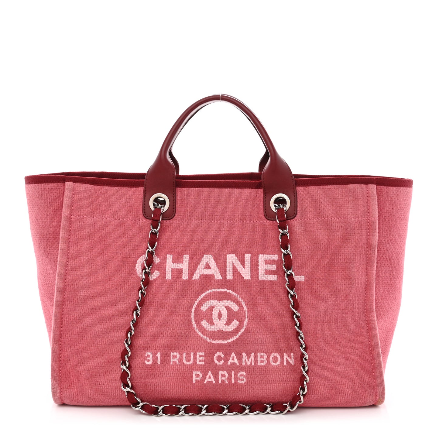 Canvas Medium Deauville Tote Red