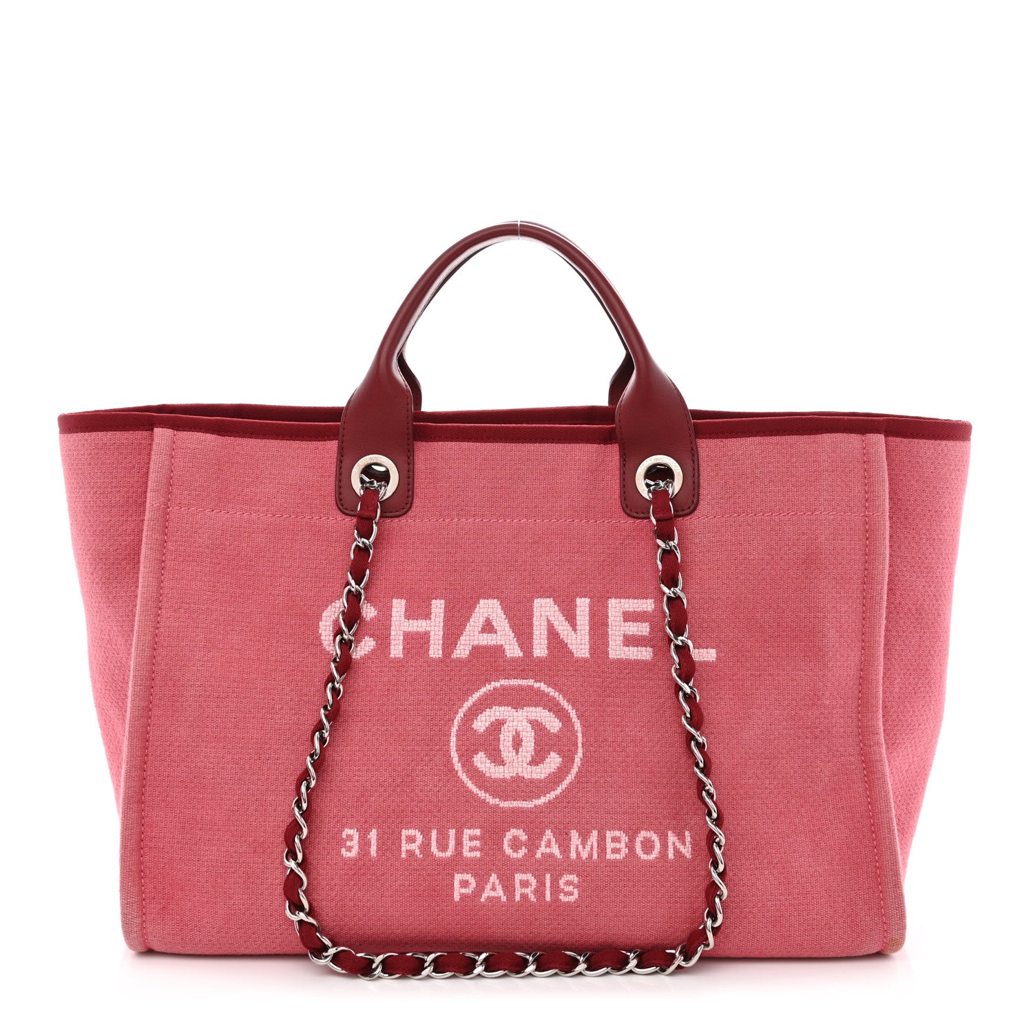 Chanel Canvas Medium Deauville Tote Red 1 of 11