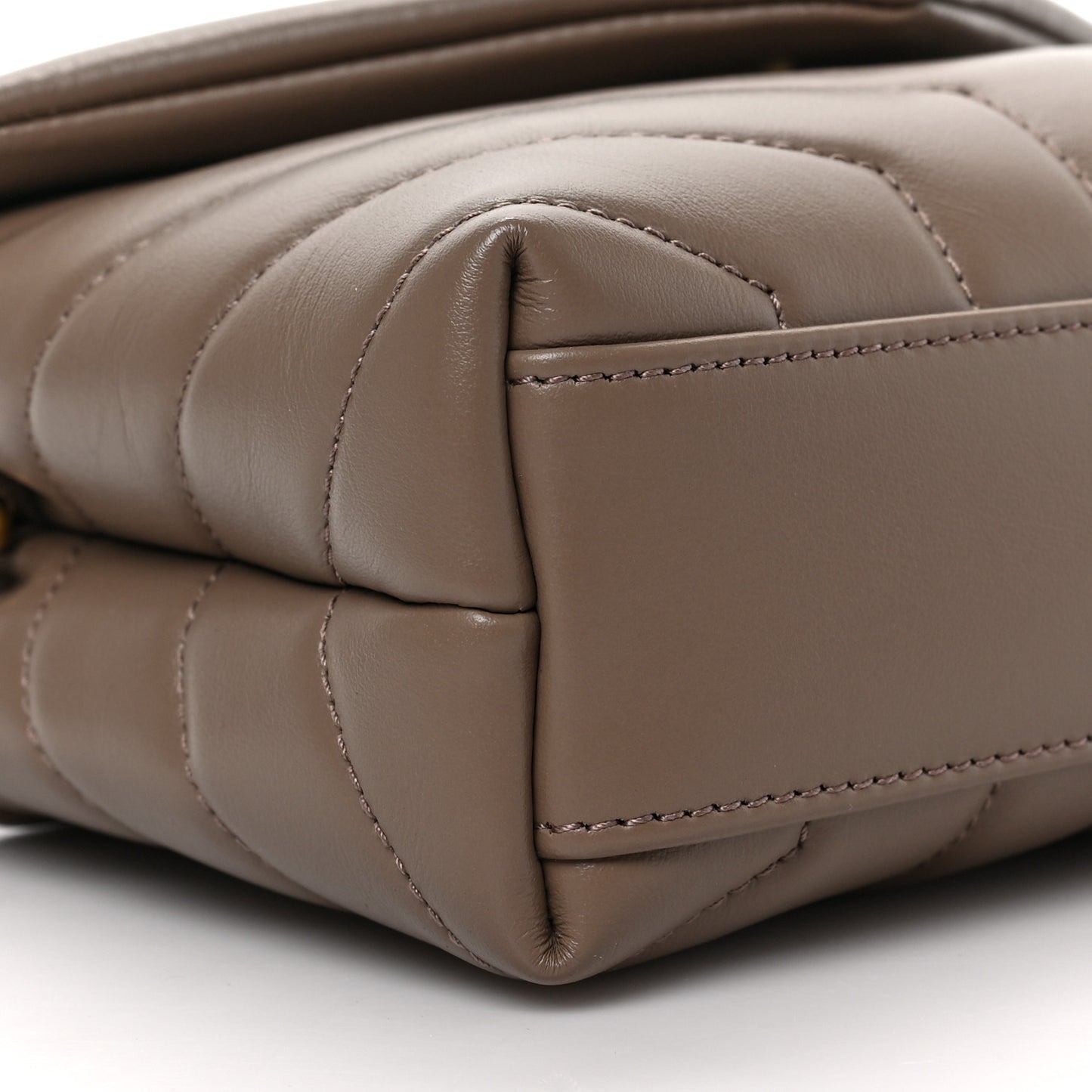 Calfskin Y Quilted Monogram Toy Loulou Crossbody Bag Taupe