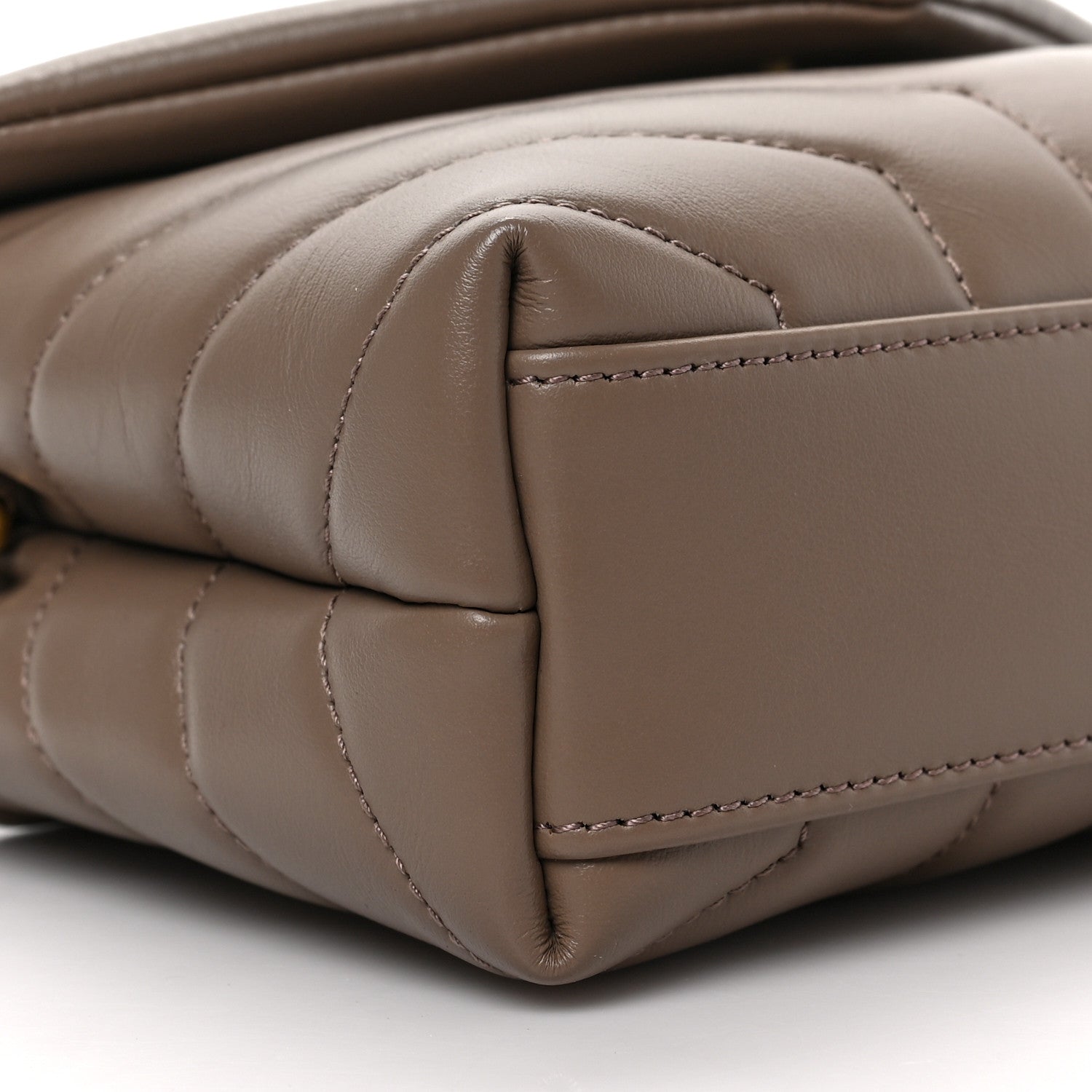 Saint Laurent Calfskin Y Quilted Monogram Toy Loulou Crossbody Bag Taupe 7 of 8