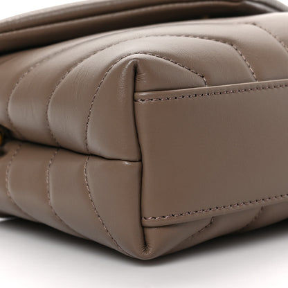 Saint Laurent Calfskin Y Quilted Monogram Toy Loulou Crossbody Bag Taupe 7 of 8