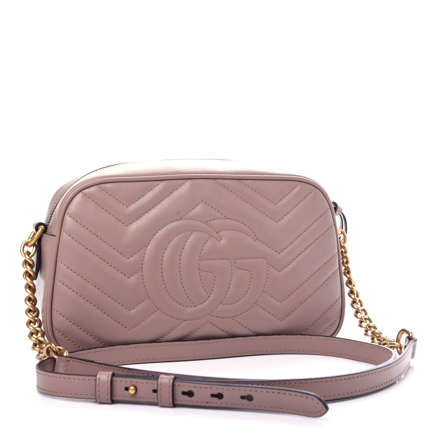 Calfskin Matelasse Small GG Marmont Chain Shoulder Bag Porcelain Rose