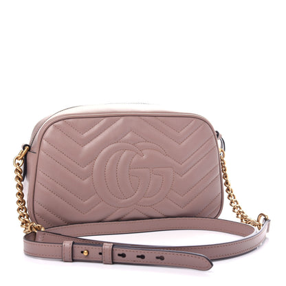 Gucci Calfskin Matelasse Small GG Marmont Chain Shoulder Bag Porcelain Rose 3 of 11