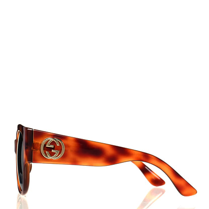 Gucci Acetate Square Frame Sunglasses GG0142SA Tortoise 3 of 9