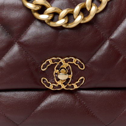 Chanel Goatskin Quilted Large Chanel 19 Flap Brown Brown 8 of 10