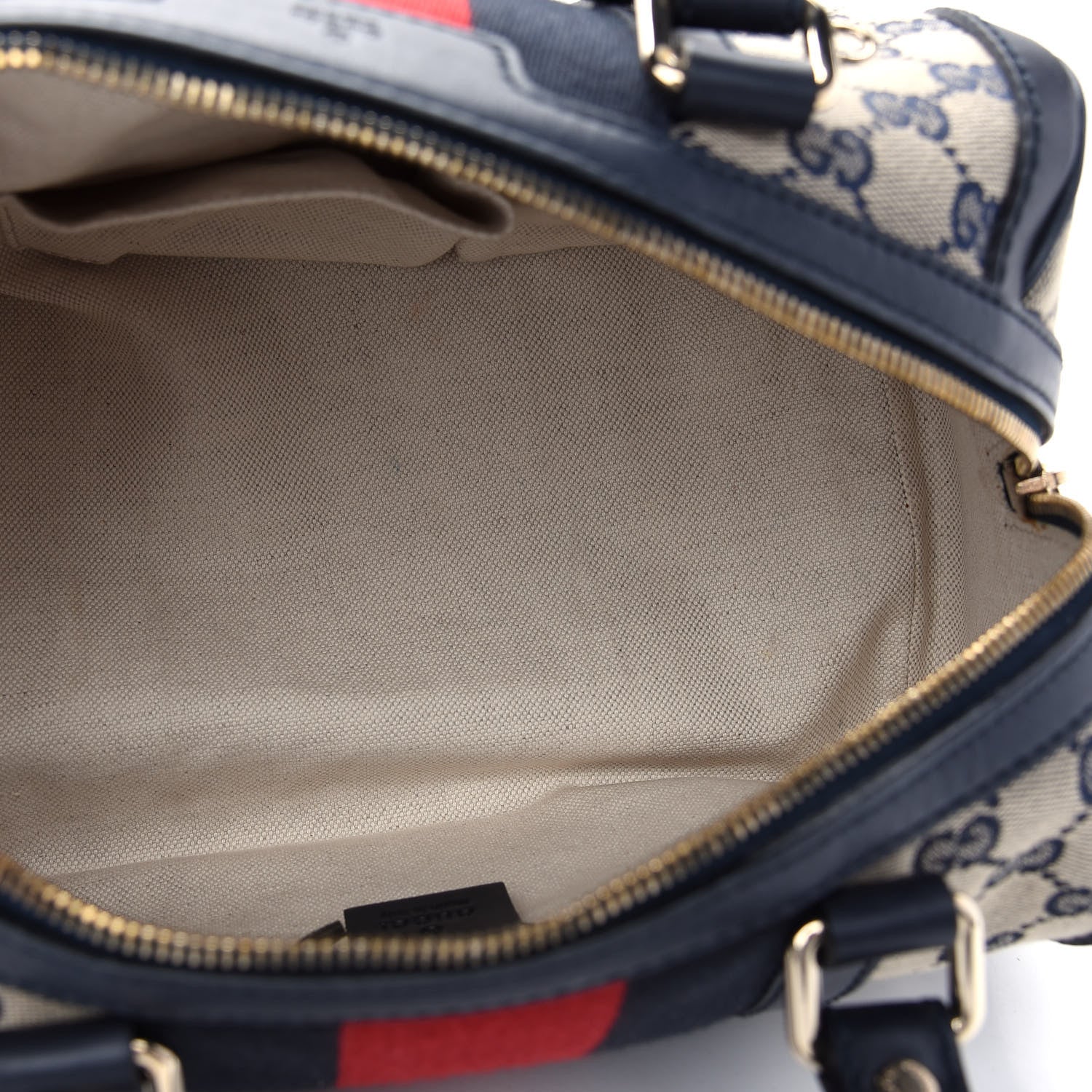Gucci Monogram Vintage Web Small Boston Navy 5 of 9