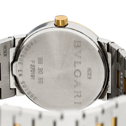 Bulgari Stainless Steel 18K Yellow Gold 30mm Quartz Watch Black 4 of 4