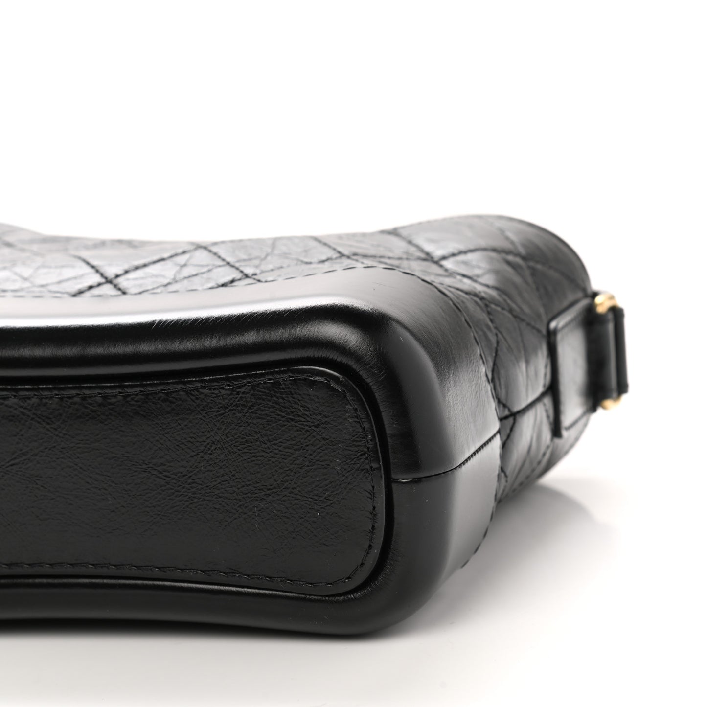 Aged Calfskin Quilted Small Gabrielle Hobo Black