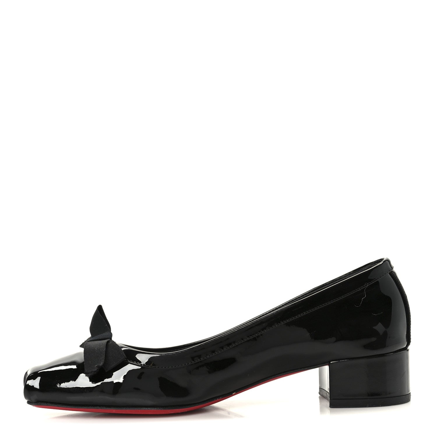 Christian Louboutin Patent Calfskin Mamaflirt 30mm Bow Pumps 39.5 Black 1 of 8