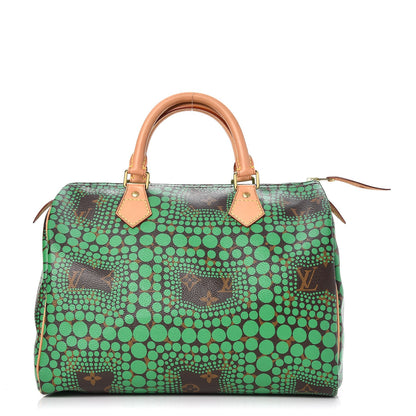 Louis Vuitton Monogram Kusama Town Speedy 30 Green 1 of 7