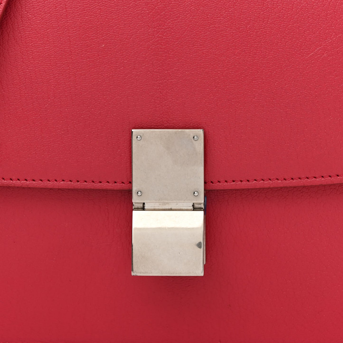 Goatskin Medium Classic Box Flap Bag Dark Pink