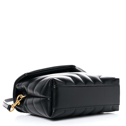 Saint Laurent Calfskin Y Quilted Monogram Toy Loulou Crossbody Bag Black 4 of 13