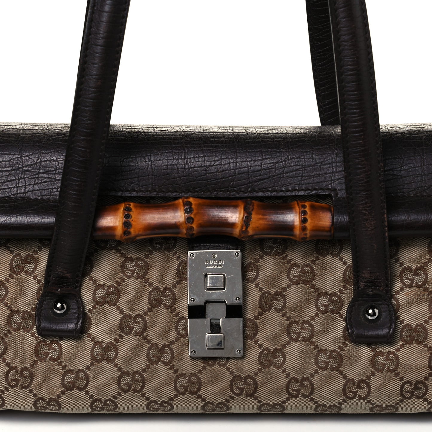 Monogram Bamboo Bullet Bag Dark Brown