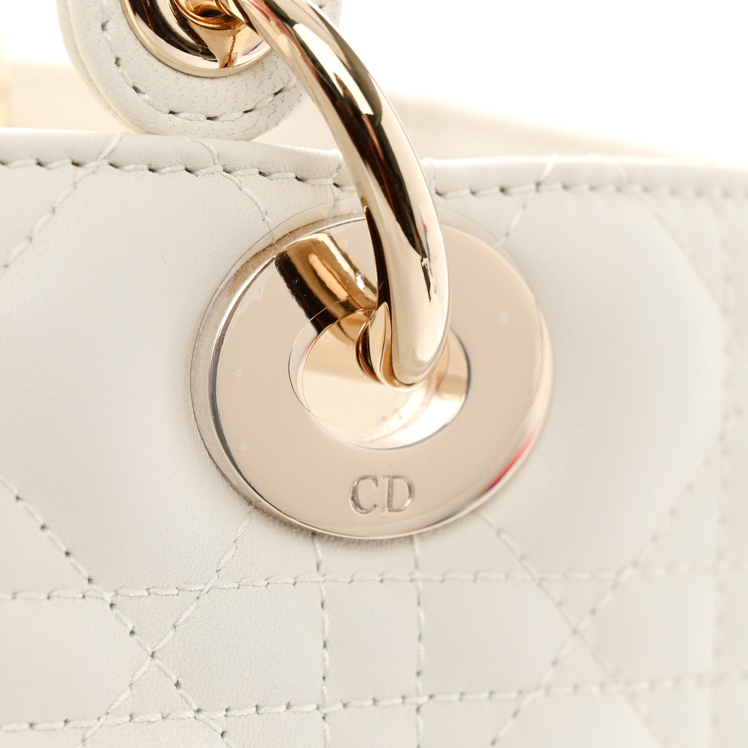 Christian Dior Lambskin Cannage Medium Lady Dior White 12 of 12