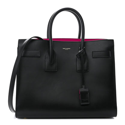 Saint Laurent Calfskin Small Sac De Jour Black Fuchsia 1 of 14