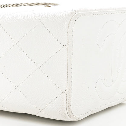 Chanel Caviar Quilted Small Vanity Case With Chain White 9 of 12